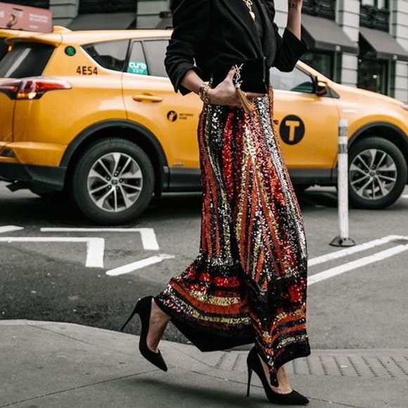 Zara Limited Edition Multi-Colored Sequin Maxi Skirt - Picture 6 of 12